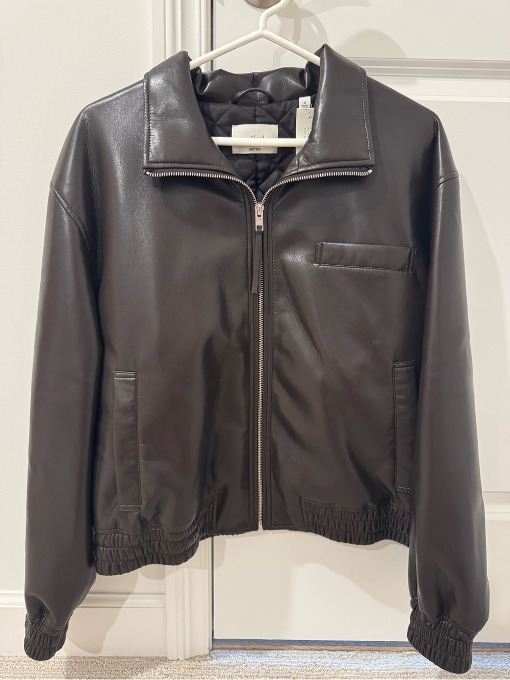 Aritzia Wilfred Josephine Faux-Leather Bomber Jacket NEW WITH TAGS